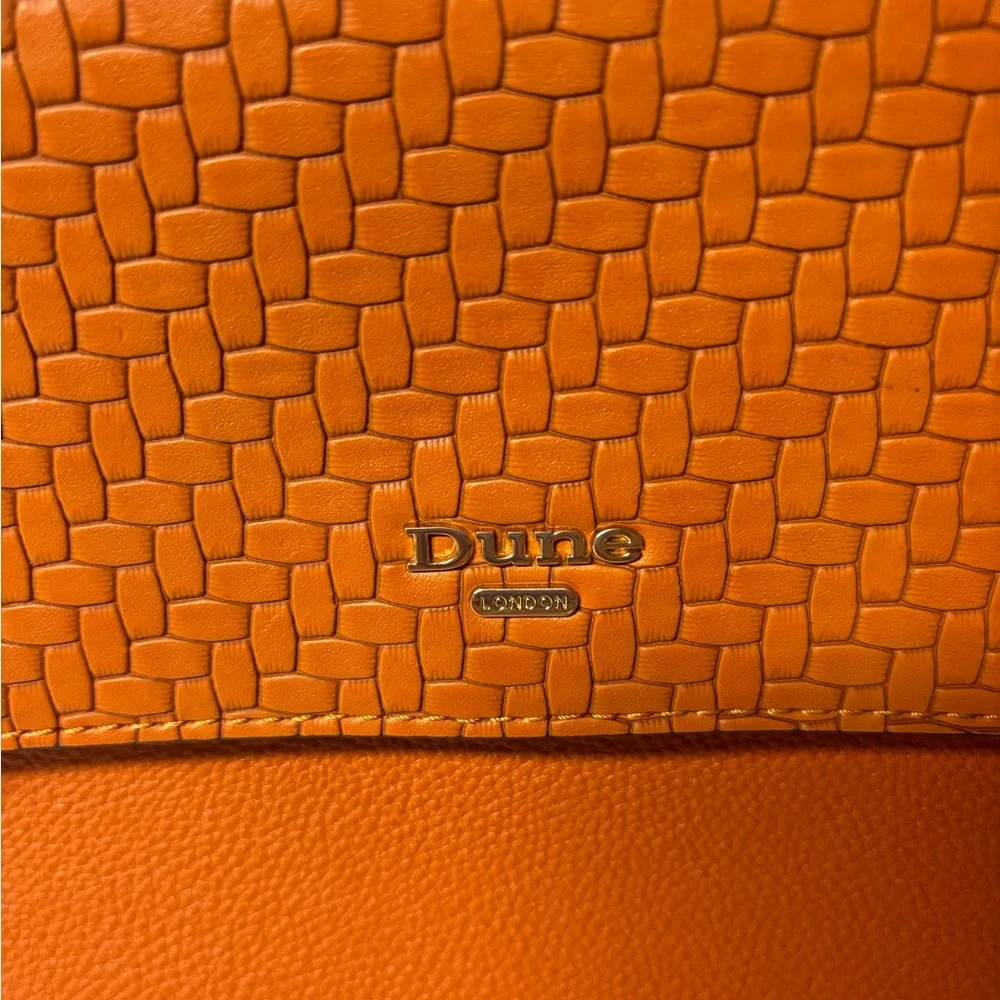 Dune London Orange Woven Flap Top-Handle Satchel